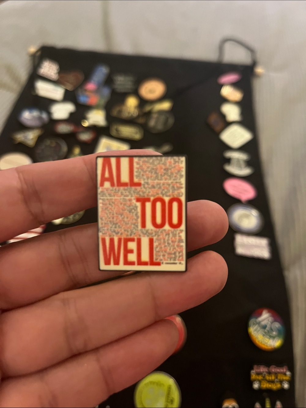 Taylor Swift All Too Well Red and White Enamel Pin - Home Wall Decor
